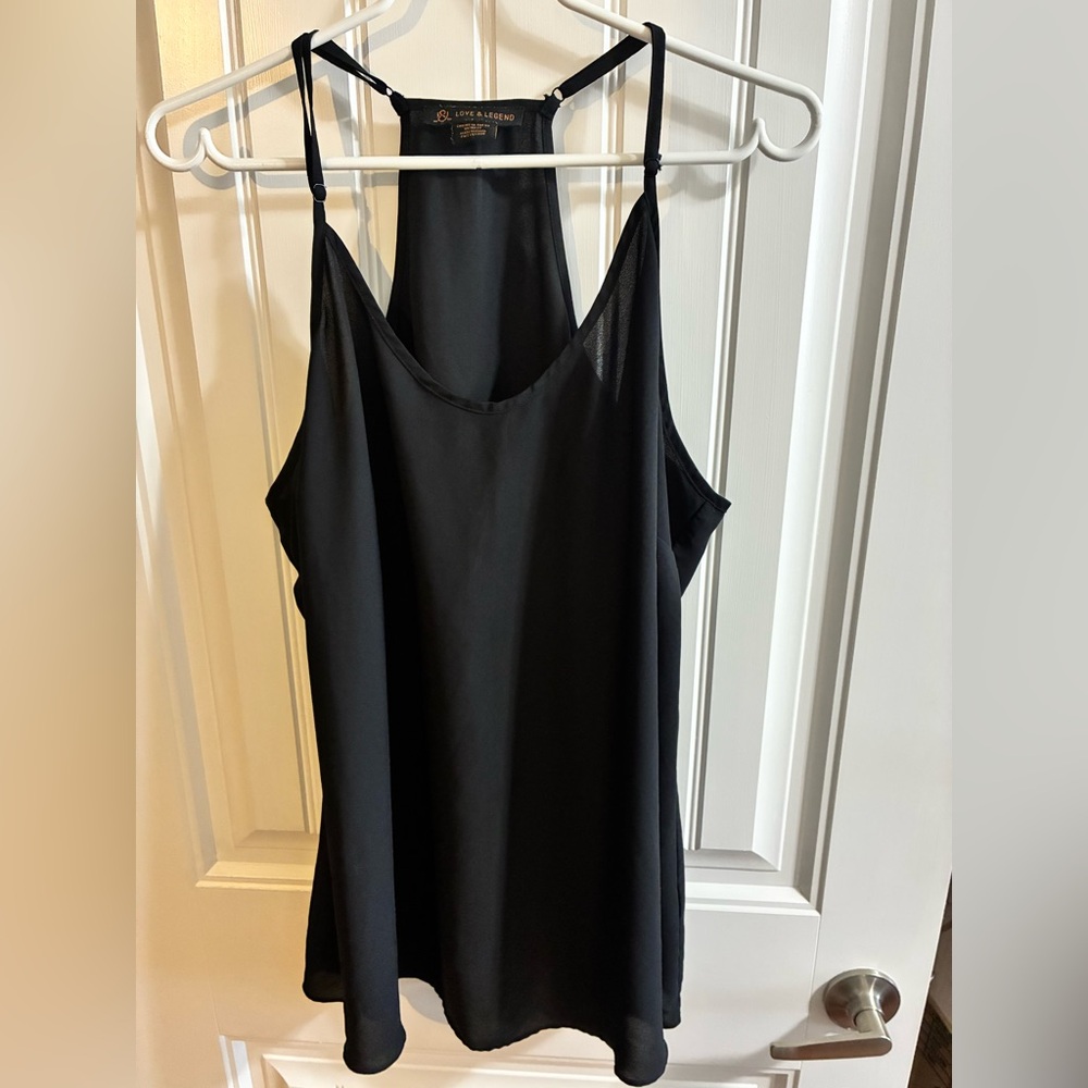 Love & Legend Black Flowy Tank Top